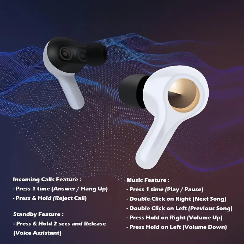 LALIVE T22 Wireless Sport Earbuds TWS BT5.1 LED Display Earphone Headset Headphone HIFI Stereo Audio Charging Noise Cable Connection Digital Game Microphone Mobile Electronic