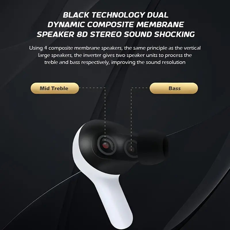 LALIVE T22 Wireless Sport Earbuds TWS BT5.1 LED Display Earphone Headset Headphone HIFI Stereo Audio Charging Noise Cable Connection Digital Game Microphone Mobile Electronic